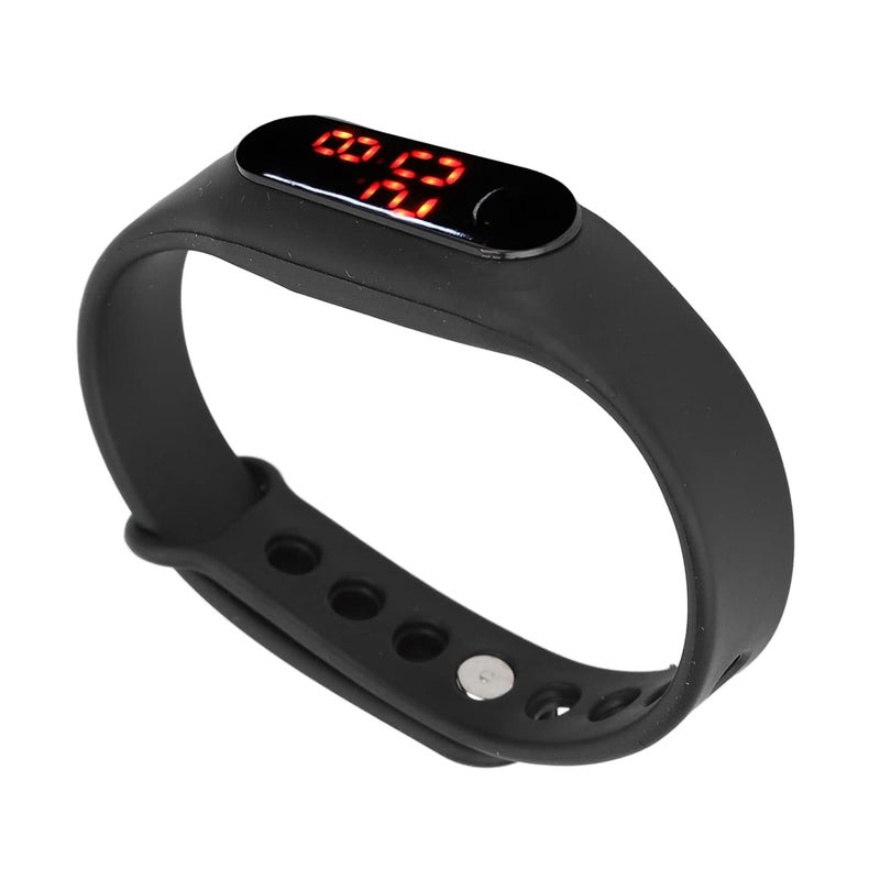 woobles Fashion Digital Watch Minimalist Sports Wrist Watch Rubber Bracelet Watches for Boys Girls Men Womens(Black) - Image 3